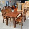 Bộ Bàn Ăn Gỗ 6 Ghế Nâu