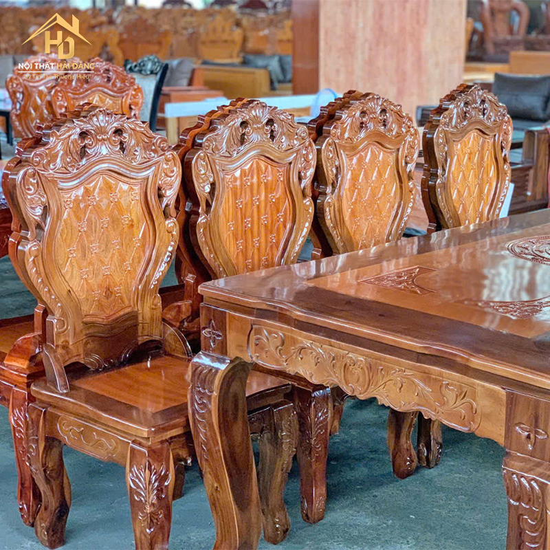 Bộ Bàn Ăn Louis 8 Ghế Sang Trọng (Nhiều Màu) ban-an-luis-1 Bộ Bàn Ăn Louis 8 Ghế Sang Trọng (Nhiều Màu)