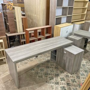 Bàn Giám Đốc Gỗ Chữ L Xám