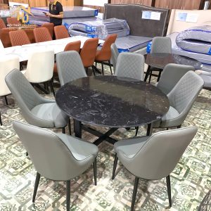 Bộ Bàn Ăn Tròn Mặt Đá 2 bo ban an tron 2