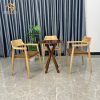 Bộ Bàn Cafe Tròn 3 Ghế Gỗ