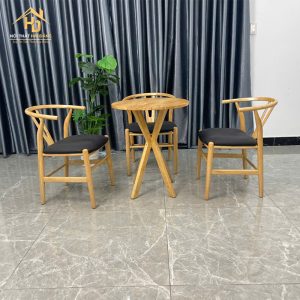 Bộ bàn ghế cafe tròn chân chữ x