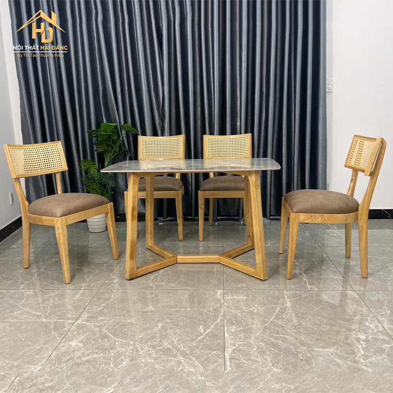bo-cafe-4-ghe-5 Bộ Bàn Ăn 4 Ghế Gỗ Lưng Mây (2 Màu)