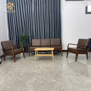 Bộ Bàn Ghế Cafe Gỗ Băng Dài Bọc Nệm 3 bo cafe bang dai