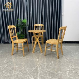 Bộ Bàn Ghế Cafe Gỗ Tự Nhiên Cổ Điển