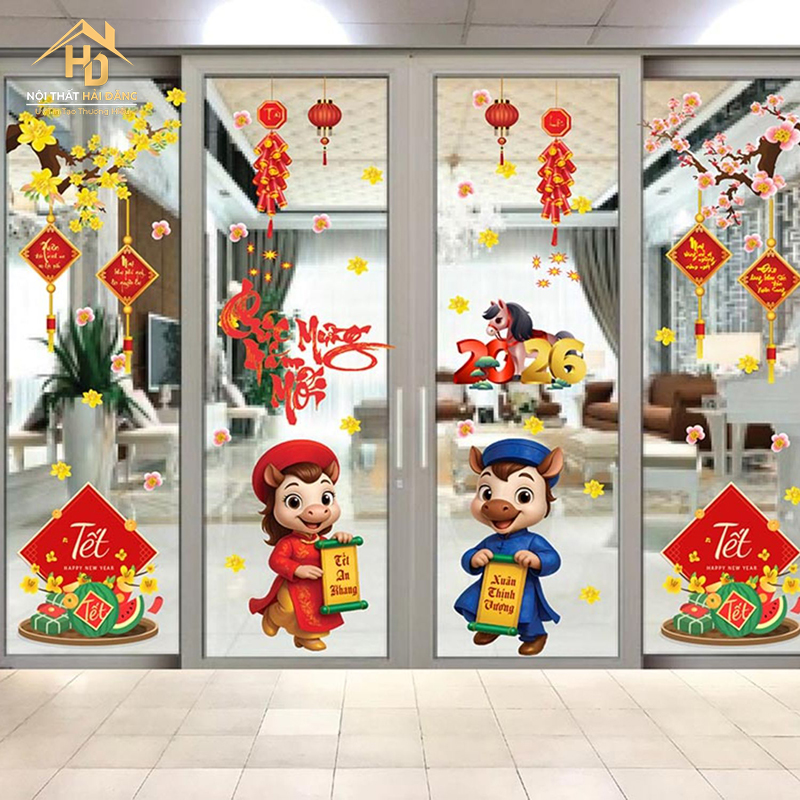 Top 10 Ý Tưởng Trang Trí Nhà Chung Cư Ngày Tết Đơn Giản dan-decal-tet-cho-cua-kinh-va-ban-cong Top 10 Ý Tưởng Trang Trí Nhà Chung Cư Ngày Tết Đơn Giản