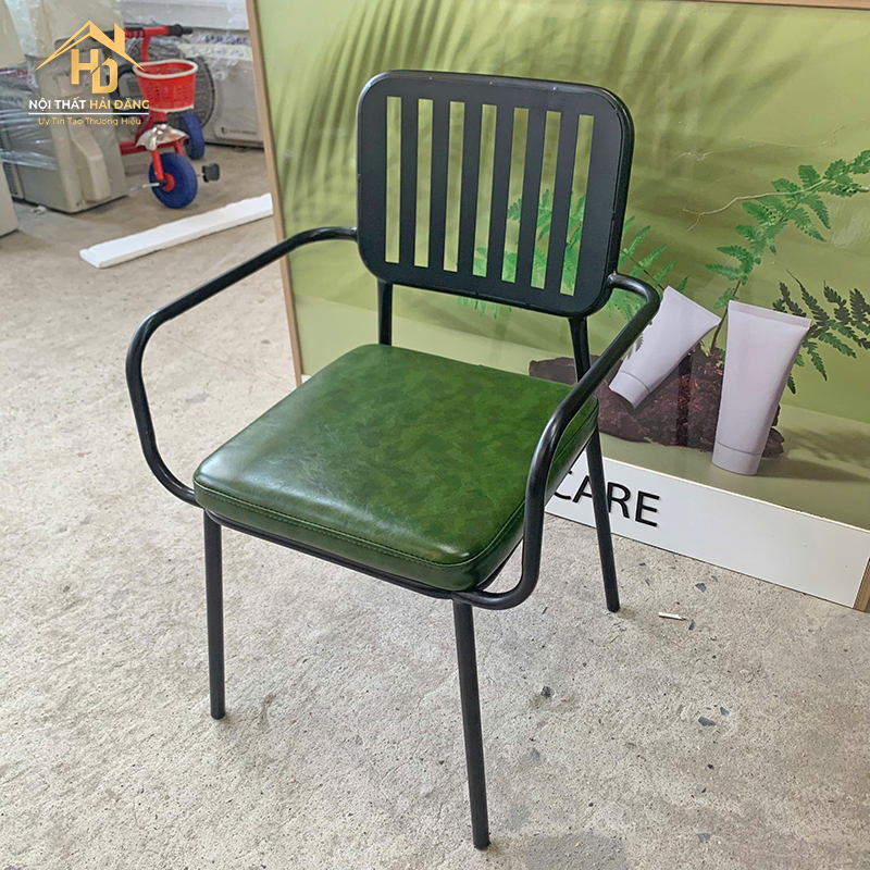 Ghế Cafe Khung Sắt Bọc Da Nâu ghe-cafe-boc-da-xanh-reu-1 Ghế Cafe Khung Sắt Bọc Da Nâu
