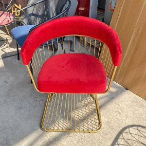Ghế cafe bọc nhung lưng cong