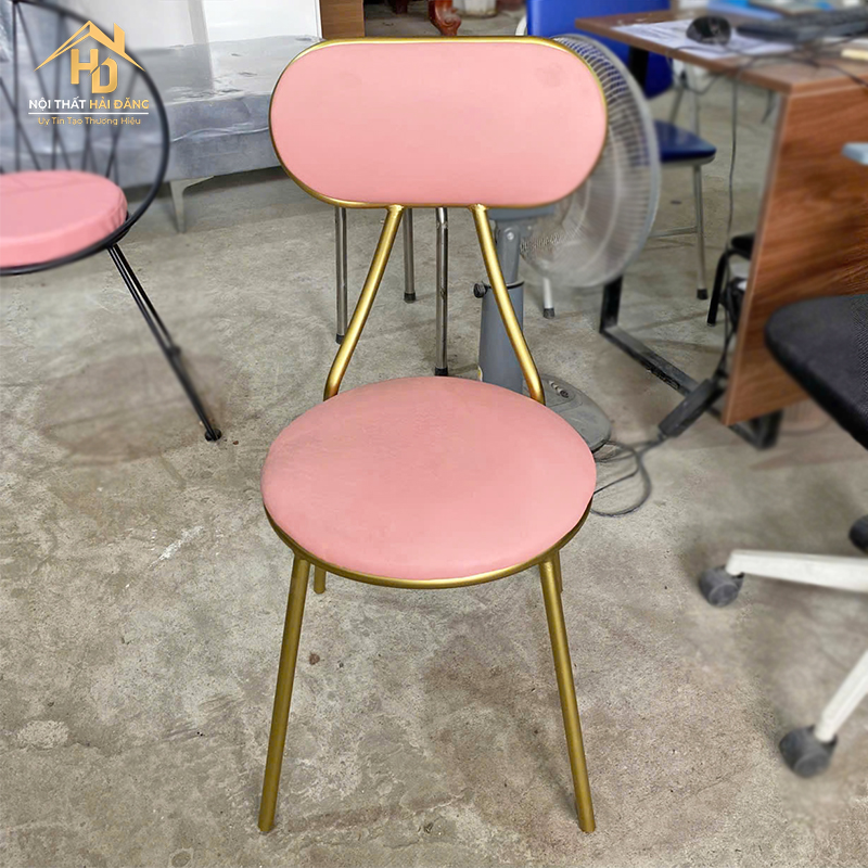 Ghế Cafe Decor Hồng Chân Sắt Hiện Đại ghe-cafe-hong Ghế Cafe Decor Hồng Chân Sắt Hiện Đại