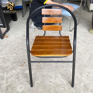 Ghế Cafe Lưng Gỗ Dáng Cong