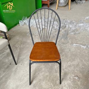 Ghế Tăm Quạt Mặt Gỗ Giá Xưởng 5 ghe cafe nau