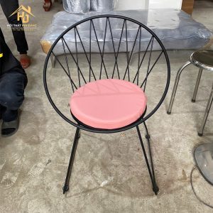 Ghế cafe lưng bo tròn khung sắt