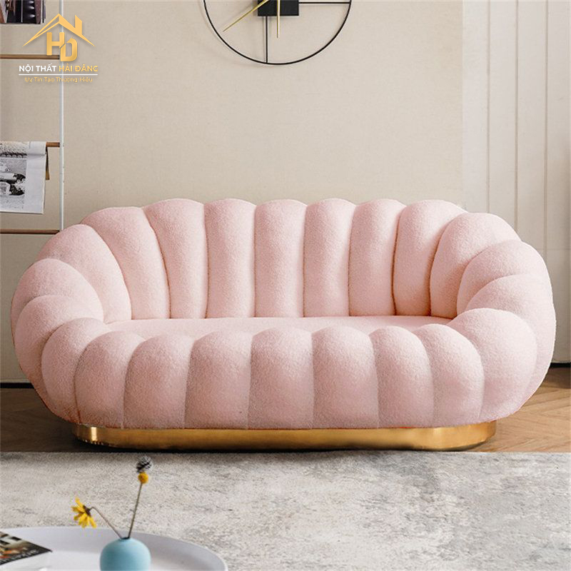 ghe-sofa-vang-hong Top 10 Mẫu Ghế Sofa Đơn Màu Hồng Hiện Đại, Nhẹ Nhàng