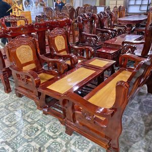 Bộ Bàn Ghế Salon Gỗ Tràm Trung Nhỏ 3 salon go 21