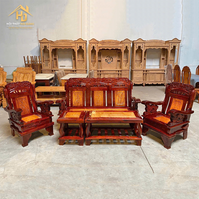 Bộ Bàn Ghế Solon Gỗ Tràm Nho Ván salon-go-24 Bộ Bàn Ghế Solon Gỗ Tràm Nho Ván