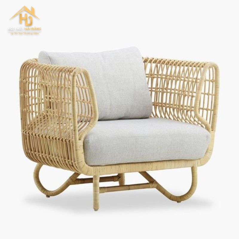 sofa-may-don Top 10 Mẫu Sofa Mây Tự Nhiên Vintage Đẹp Nhất Hiện Nay
