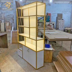 Kệ Trưng Bày Khung Sắt Có Led Hiện Đại 3 tu trung bay khung sat led 1