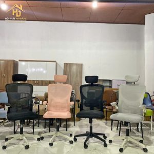 Ghế Chân Xoay Cao Cấp Giá Xưởng (Nhiều Màu) 5 Ghế xoay lưng lưới có tựa đầu