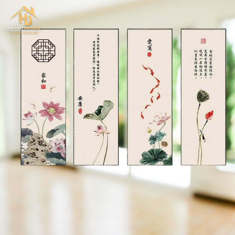 trang-tri-bang-tranh-tet 10 Ý Tưởng Trang Trí Phòng Ngủ Ngày Tết Đẹp, Đơn Giản, Rẻ