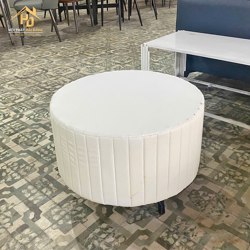Bàn Sofa Tròn Bọc Da Màu Trắng Sang Trọng ban-sofa-tron Bàn Sofa Tròn Bọc Da Màu Trắng Sang Trọng