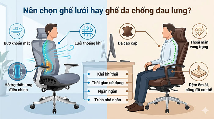 Top 10 Mẫu Ghế Văn Phòng Chống Đau Lưng Đáng Mua Hiện Nay chon-ghe-luoi-hay-da Top 10 Mẫu Ghế Văn Phòng Chống Đau Lưng Đáng Mua Hiện Nay