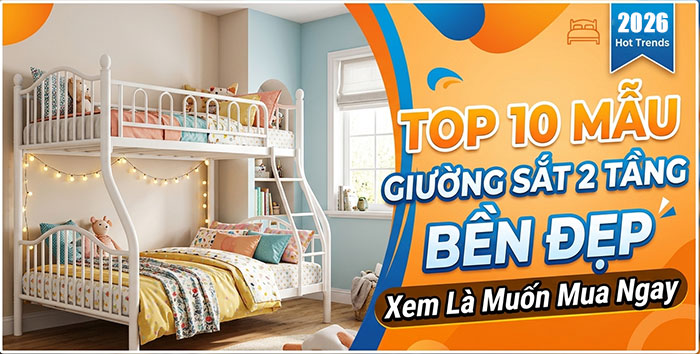 giuong-sat-2-tang Top 10 Mẫu Giường Sắt 2 Tầng Bền Đẹp – Xem Là Muốn Mua Ngay