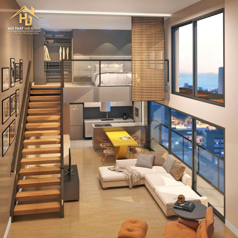 phong-khach-lien-bep-cho-nha-ong Top 10 Mẫu Phòng Khách Liền Bếp Đẹp, Tiện Nghi