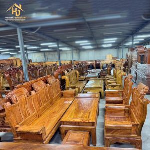 Bộ salon gỗ tay hộp