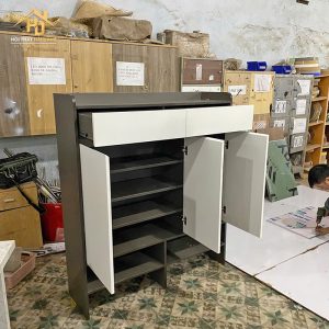 Tủ Giày Dép 1m2x1m4 Màu Trắng Phối Xám 2 tu giay 6