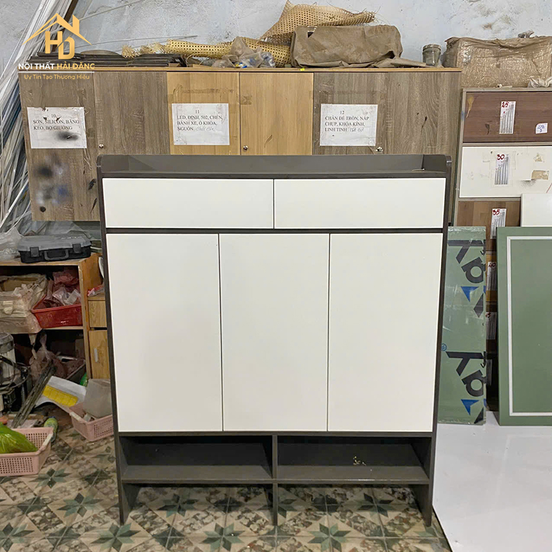 Tủ Giày Dép 1m2x1m4 Màu Trắng Phối Xám tu-giay-8 Tủ Giày Dép 1m2x1m4 Màu Trắng Phối Xám