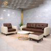Bộ Sofa Da Băng Dài Kèm Ghế Đơn Và Đôn (Nhiều màu)