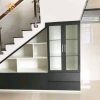 Tủ cầu thang gỗ phối cánh kính