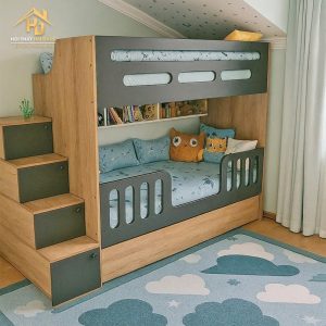 Giường tầng gỗ cho bé hiện đại