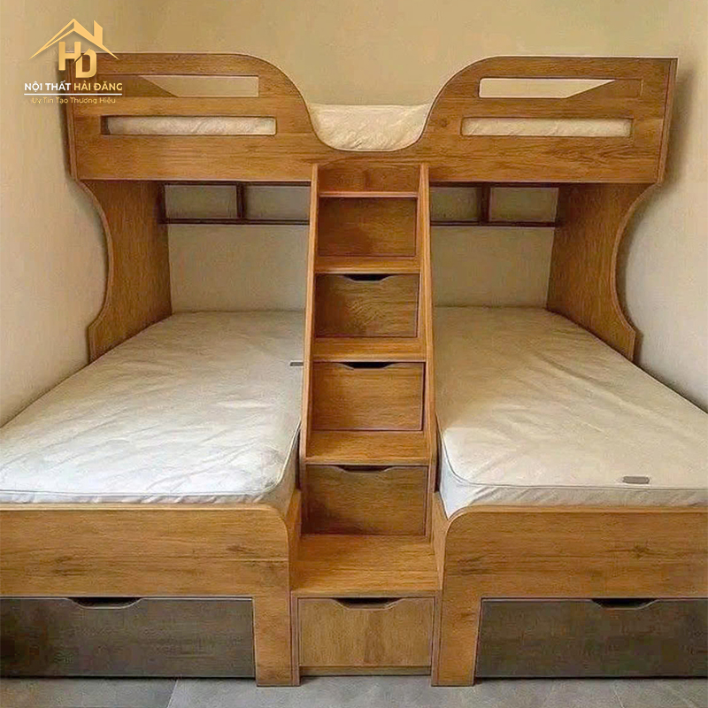 Giường Tầng Gỗ MDF Cầu Thang Chính Giữa giuong-tang-go-4 Giường Tầng Gỗ MDF Cầu Thang Chính Giữa