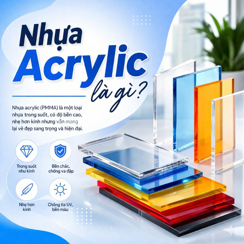 nhua-acrylic-la-gi-1 Nhựa Acrylic Là Gì? Giữa Nhựa Acrylic Và Kính Nên Chọn Loại Nào?