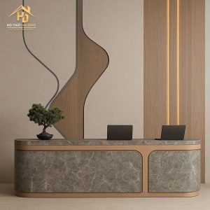 Quầy Lễ Tân Gỗ Bo Góc Chữ L Hiện Đại 5 quay le tan hien dai 6