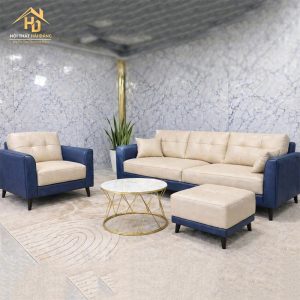Bộ Sofa Da Băng Dài Kèm Ghế Đơn Và Đôn (Nhiều màu)