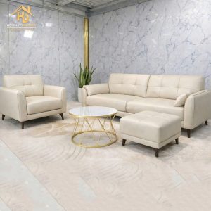 Bộ Sofa Da Băng Dài Kèm Ghế Đơn Và Đôn (Nhiều màu) 4 sofa da 24