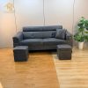 Sofa Da Nhấn Họa Tiết Kim Cương Hai Bên