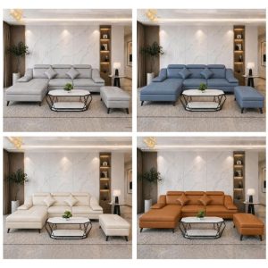 Bộ Sofa Da Góc Chữ U Sang Trọng (Nhiều Màu)