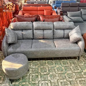 Sofa Da Kèm Đôn Tròn Hiện Đại 5 sofa don tron 2