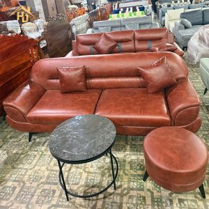 Sofa băng da 2 chỗ tay chúi