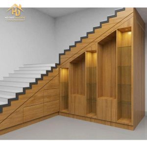 Tủ gầm cầu thang chữ L