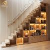 Kệ sách gầm cầu thang có led