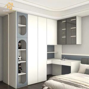 Tủ Quần Áo Gỗ Kịch Trần Kèm Kệ Sang Trọng 3 tu quan ao kich tran 3