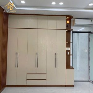 Tủ Quần Áo Gỗ Kịch Trần Kèm Kệ Sang Trọng 5 tu quan ao kich tran 5
