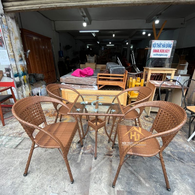 Top 30 mẫu bàn ghế nhựa giả mây đẹp, giá rẻ năm 2026 ban-ghe-cafe-nhua-gia-may-full-nau Top 30 mẫu bàn ghế nhựa giả mây đẹp, giá rẻ năm 2026