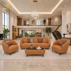 Bộ sofa bọc vải bo cong