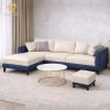 Bộ sofa chữ L kem phối màu