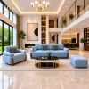 Bộ sofa bọc vải chân gỗ